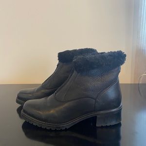 Warm & designer leather booties, size 7.5